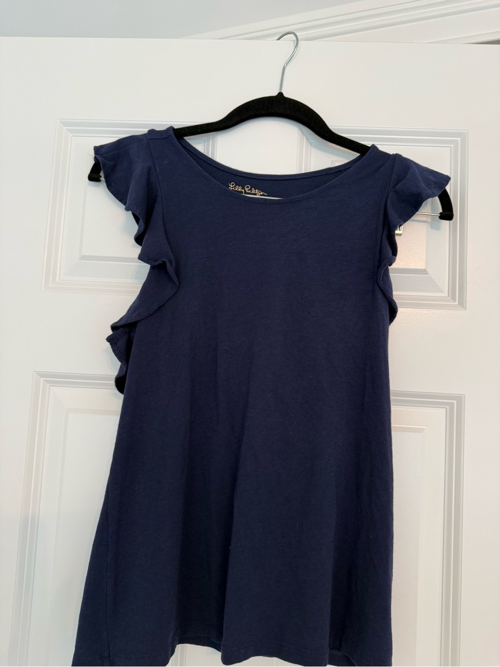Navy Ruffle Sleeveless Top - Lily Pulitzer